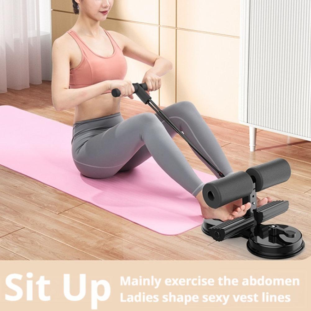 Home Gym Rig - Dubbele zuignap buikspiertrainer met trekkoord, fitnessapparaat
